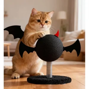 Cute Shape Modern Black Color Cat Toy Scratch Ball Sisal-Wrapped Wear-Resistant Claw Roller with Self-Relief Climbing Rack