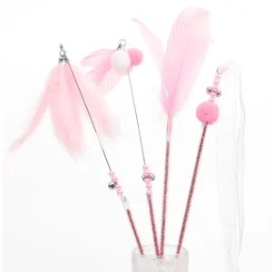 Funny Cute & Modern Interactive Cat Toy Turkey Feathers Teaser Bell Lifelike Plastic Material Sustainable Classic Carton Packing Pack of 100