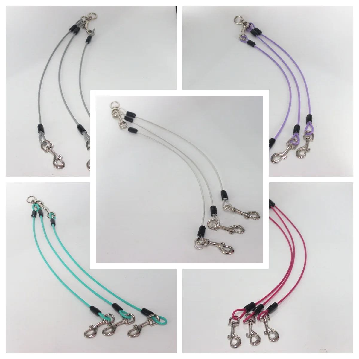 Simple Steel Cable Dog Leash with Plastic Cover Double Dog Tie-Out Swivel Hook for Cats & Dogs Outdoor Use Cable Pack of 10 - Image 3