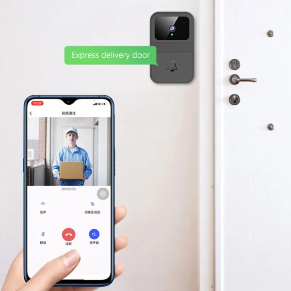 Two-Way Intercom HD Wireless Smart Security Doorbell with WiFi Camera ...