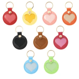 Leather Heart Pet Hair Keychain - Pet Lover Accessory for Carrying Pet Fur & Daily Decoration,Portable Pet Hair Holder Pendant Pack of 2