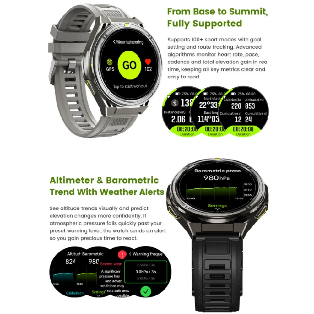 Outdoor Sports GPS Smart Watch for Men Precise Positioning 5ATM Waterproof Multile Sports Modes Voice Assistant - Image 4