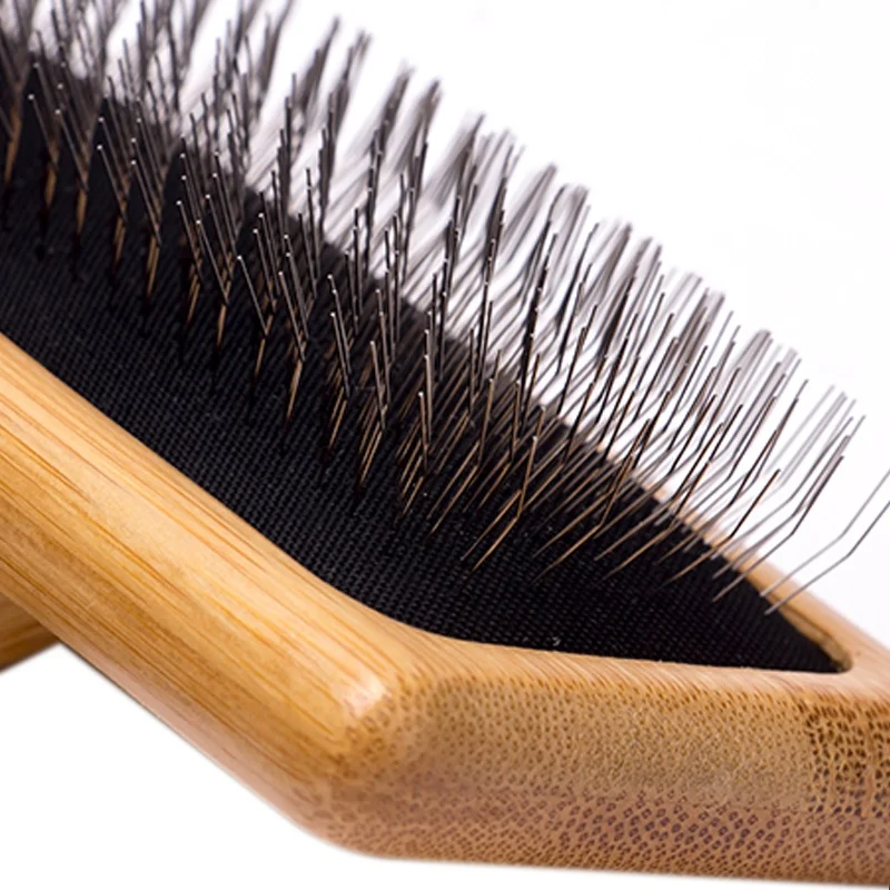 Factory Wholesale Custom Logo Bamboo Wood Pet Pin Brush Cat Dog Grooming Slicker Brush Pack of 50 - Image 4