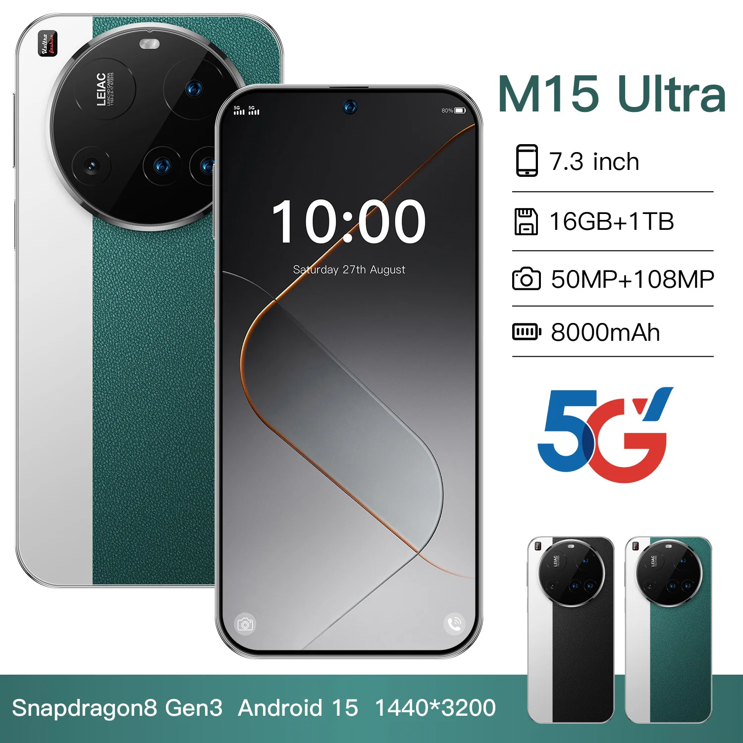Cross-border Mobile Phone M15 Ultra Popular 5G Smart Phone - Image 3