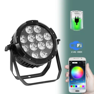 Factory Direct Sale 12 Waterproof LED Battery-powered PAR Wireless Mobile Phone Control for Outdoor Wedding Stage Theme Park
