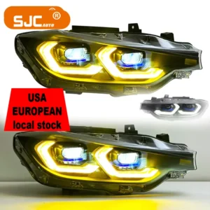 SJC Yellow and White Drl Headlight for Bmw F30 F31 3 Series LED Headlights Assembly Modified LED Headlamps New Style Pack of 2
