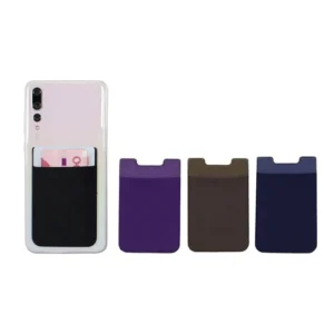 YY Stock Elastic Fabric Phone Card Holder Wallet Stick on Cellphone Pack of 2