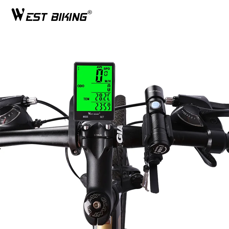 WEST BIKING Computer Bike Mount 20 Functions Speed Test Odometer Cycle Computer IPX6 Waterproof Wireless Bicycle Computer Mount - Image 2