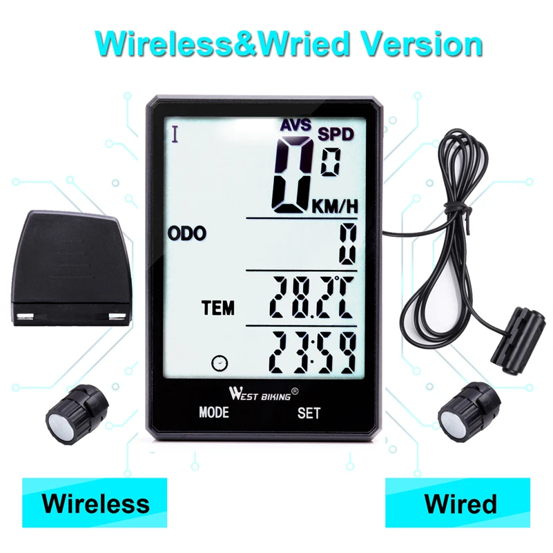 WEST BIKING Computer Bike Mount 20 Functions Speed Test Odometer Cycle Computer IPX6 Waterproof Wireless Bicycle Computer Mount - Image 3