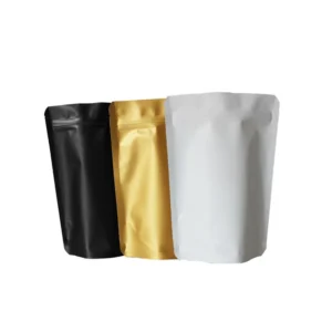 Matte Color Black White Gold Stand up Pouch With Zipper Pack of 200