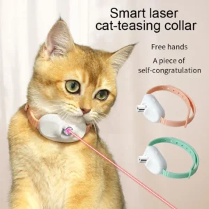 Dropshipping Interactive Funny Cat Teaser Collar Toy Light Feature Silicone Plastic Teasing Play Pet Play Accessory for Cats Pack of 2