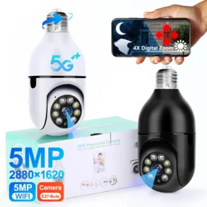 E27 CCTV Wireless Wifi Light Bulb Security PTZ 360 Degree Surveillance Cameras in the Form of Bulb Pack of 2