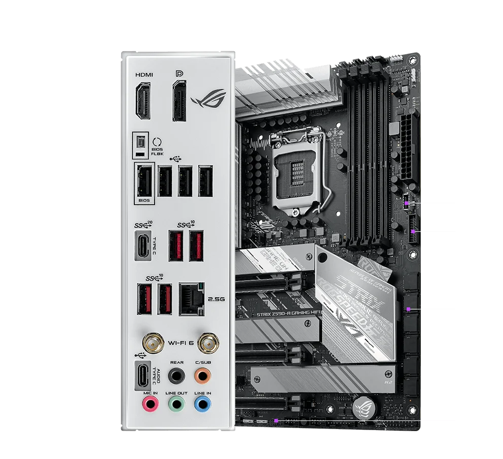 Cheaper for ASUS ROG STRIX Z590-A GAMING WIFI White Scheme Motherboard LGA1200 Socket Intel Gen10/11th for Gaming Desktop - Image 4