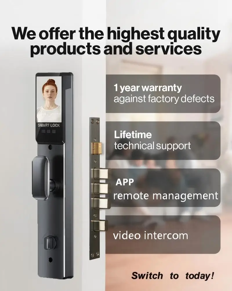 Secure Digital TUYA Smart Lock Camera Doorbell Wood/Brass Door Card/Key/Password/Fingerprint/App Unlock Wi-Fi Enabled Cloud - Image 3