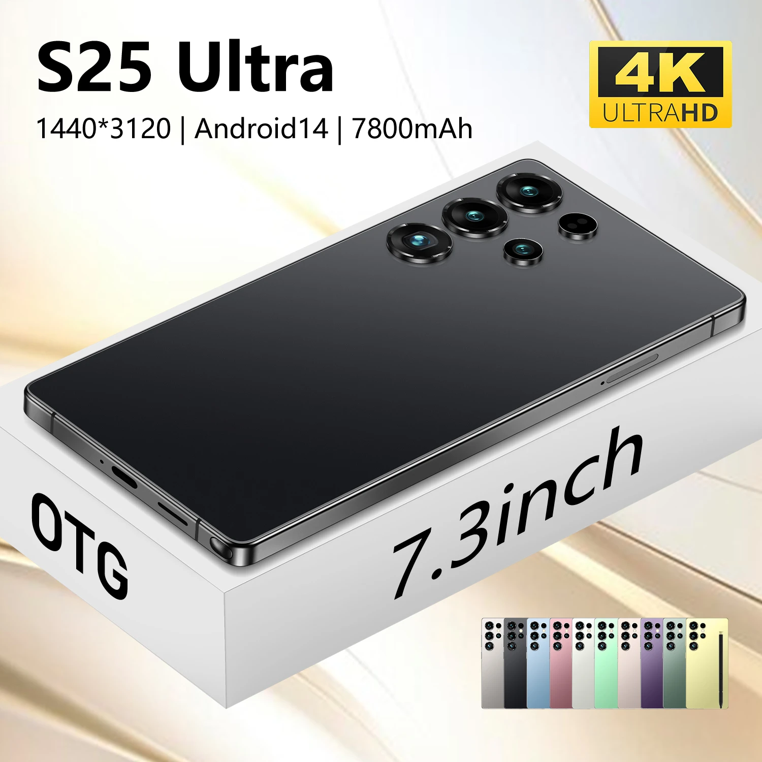 Best Selling S25 Ultra Dual Sim 5G Smartphone with Face Recognition HD Screen Deca Core CPU 108MP Rear Camera LTE CDMA Cellular