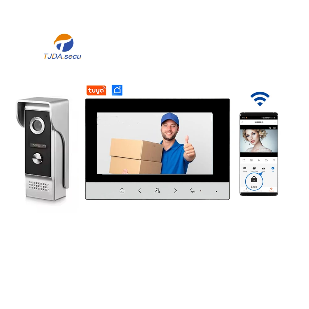 Best Selling 4-Wire IP65 Waterproof 7-Inch Villa Video Door Phone Apartment Intercom System Camera Tuya App Control 1080P HD
