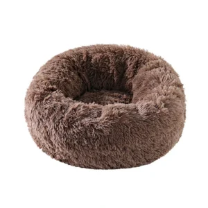 Manufacture Pet Accessories Cat Washable Large Donut Round Plush Sofa Dog Luxury Rest Improved Sleep Faux Fur Dog Bed Pack of 2