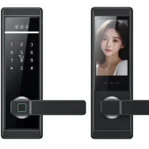 Tuya Smart Entry Door Lock Face Fingerprint Recognition Cloud Storage Built-In Doorbell for Aluminum Wood Glass/Steel