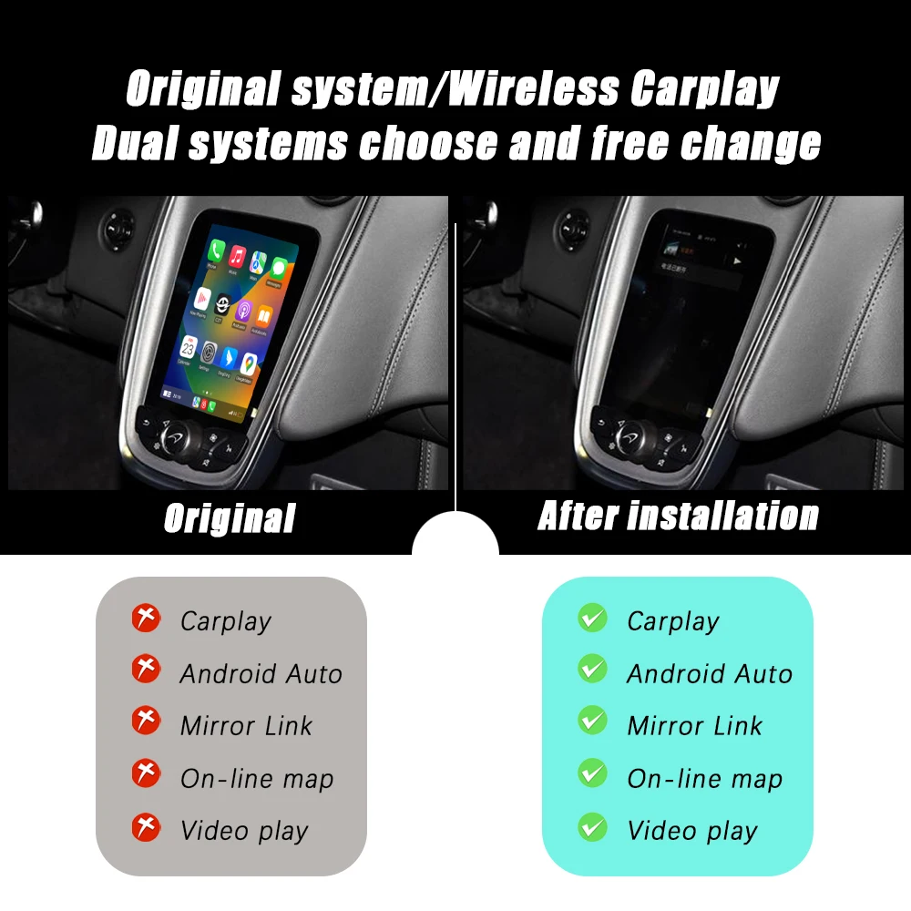 CZT-AUTO OEM Wireless CarPlay Android Auto Camera Interface Screen Display Compatible with McLaren 625C Mp4 Car Radio - Image 3