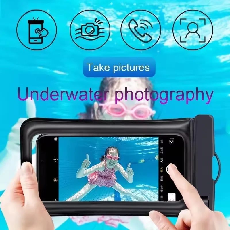 Summer Beach Surfing & Swimming Diving Transparent Touchscreen Window Mobile Case Waterproof PU Bag Pack of 20 - Image 4