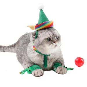 JIZAIZAI Adjustable Dog Pet Suit Eco-Friendly Classic 3-Piece Beautiful Polyester Hat Collar Accessory Set Cute Solid Color Pack of 5