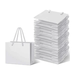 Jewelry Cosmetics White Gift Shopping Clothing Luxury High Grade Packaging Personalized 20*10*28 Cardboard Gift Bags Tea Pack of 100