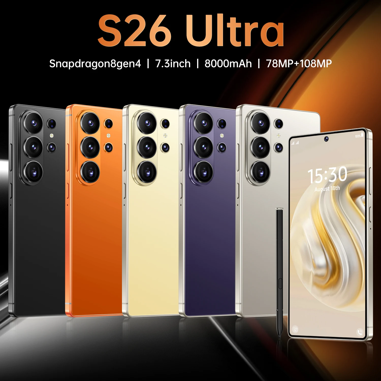 New Popular 5g Smartphone S26ultra Global Unlock Android 13 6800mh Main Camera Cheap Gaming Phone - Image 2