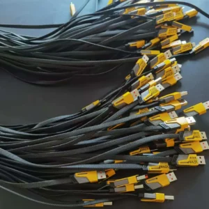 Bare Cables 4 in 1 PD 27W 65W Fast Charging Flat Braided Zinc Alloy USB Data for Samsung for Huawei Phones Type-C to Type-C Pack of 100