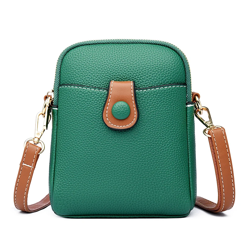Luxury Vintage Mobile Phone Bag with Contrast Snap Closure Popular PU Material for Shopping - Image 4