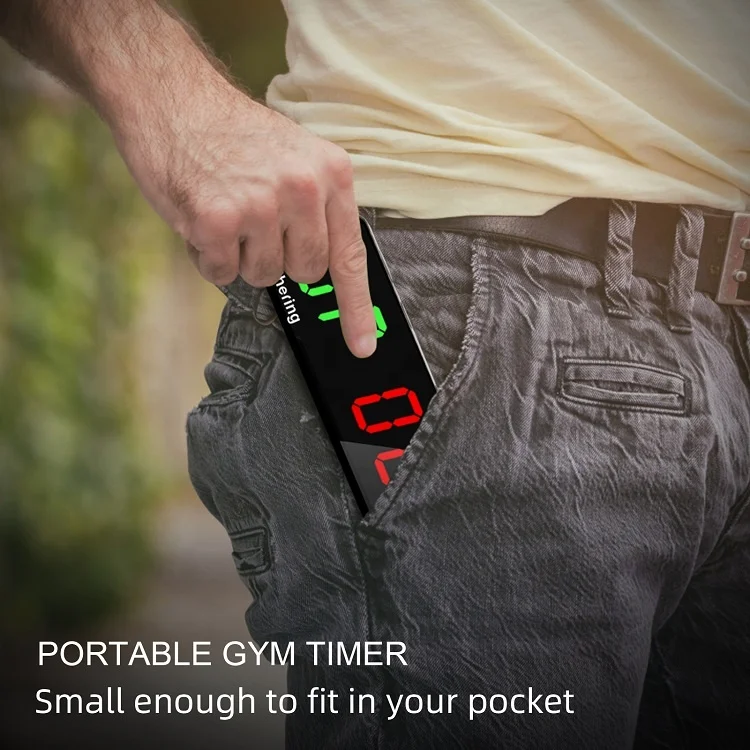 Jhering s Magnetic Countdown 1 Inch Digital Timer Mini Interval Clock Portable Gym Timer Pack of 2 - Image 4