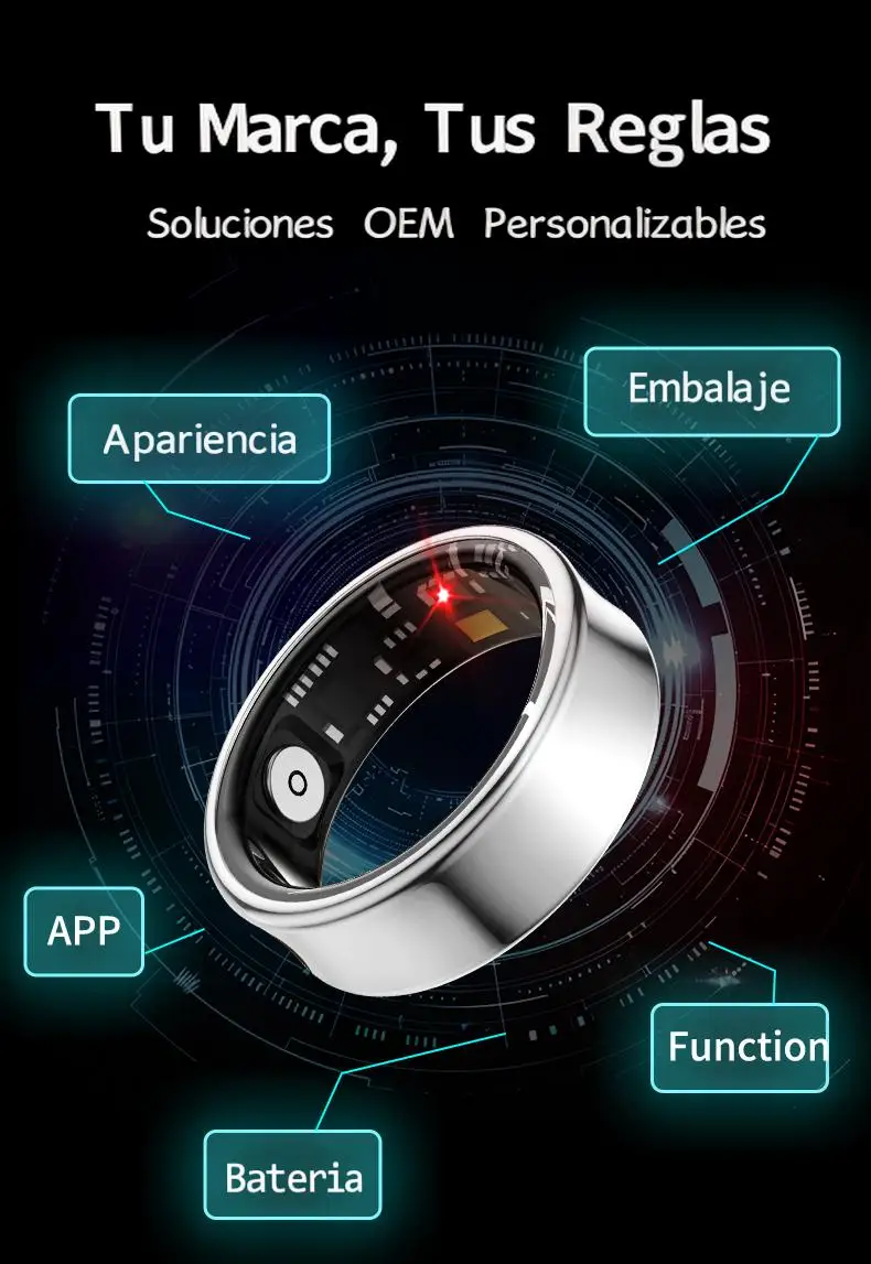 Anillo Inteligente Impermeable Para Monitoreo Del Sueno Con Analysis VFC Y Monitoreo Corporal Anillo Salud Y Fitness - Image 2