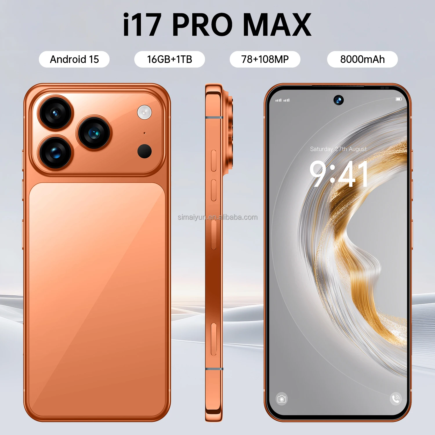 Big Screen I17 Pro Max 5G Smartphone Brand-New Dual SIM MTK Processor HD Screen for Gaming Global Version Pack of 2 - Image 3