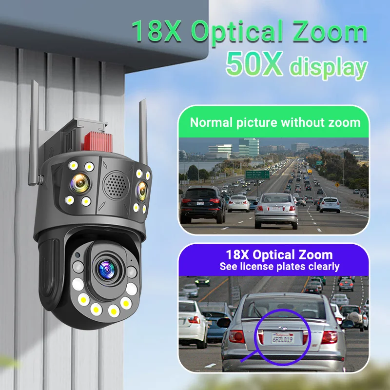 Wistino Icsee 6K Outdoor Wifi Three Lens 100x Optical Zoom Ip Camera Human Detection Color Night Vision Cameras Wifi - Image 3
