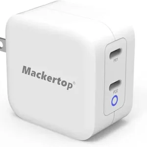 40W Dual-Port USB Fast Charger 2 Type-C Charge Two Devices Power Adapter for iPhone /Android for Ipad Laptop Switch Pack of 10