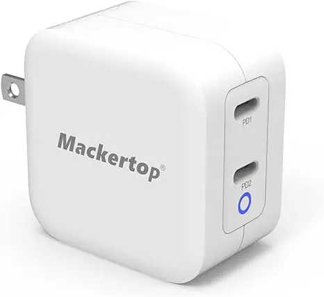 40W Dual-Port USB Fast Charger 2 Type-C Charge Two Devices Power Adapter for iPhone /Android for Ipad Laptop Switch Pack of 10