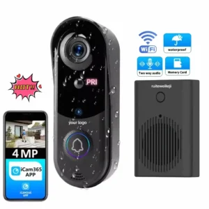 Smart Home Security Outdoor Wireless WiFi Doorbell Camera with Night Vision 2-Way Audio Smart Home Security Intercom Door Phone Pack of 2