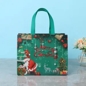 Luxury Stock Christmas Gift Bag with Handles 32*25*12cm Reusable Merry Christmas Design Multiple Styles to Choose Pack of 100