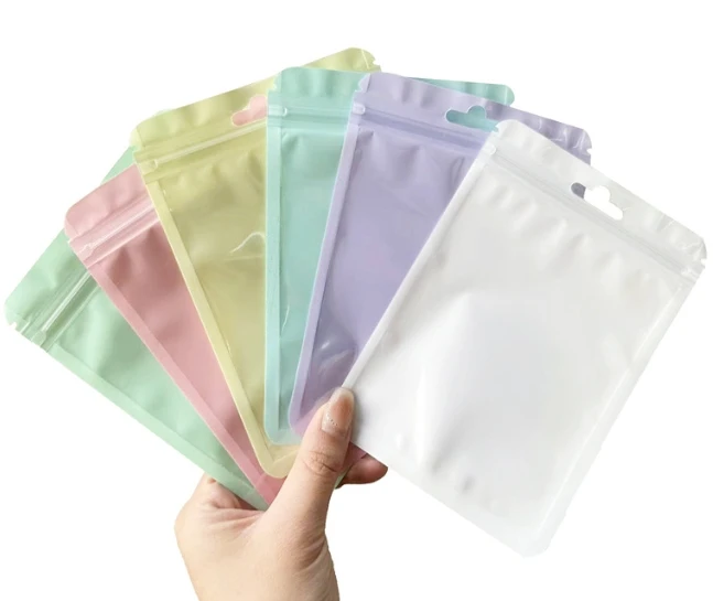 Wholesales Clear Front Three Sides Sealing Bags Plastic Reusable Zip Lock Food Storage Pouches Bags Zip Lock Bags Pack of 500