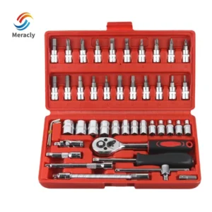 Xiaofei 46-Piece Carbon Steel Socket Quick Ratchet Wrench Screwdriver Toolbox Set Hand-Power for Car Repair Customizable OEM Pack of 5