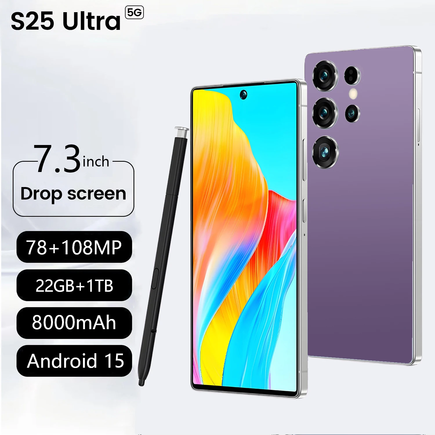 Real High Quality S25 Ultra 22GB+1TB 5G Android 15 Fast Speed 5G WIFI Gaming Global Unlock Dual SIM Card Gaming Smart Phones