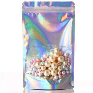 10*15cmLaser Yin-Yang Self-Standing Bone Magic Color Self-Standing Bags Jewelry Packaging Food Ziplock Bags Candy Bags Pack of 100