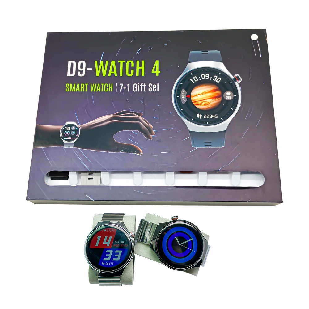 Business Product Seven in One D9-Watch 4 7 in 1 Strap Smart Watch Gift Set I8 T55 Pro Max T800 T900 ultra Smart Watch Pack of 2 - Image 2