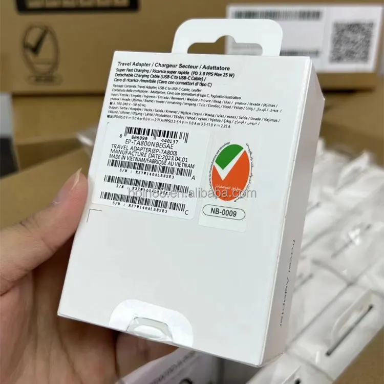 OEM ODM 25W USB Type C Charger US EU Plug Super Fast Charging Travel Adapter with 1M USB C to C Cable for Samsung Pack of 20 - Image 3