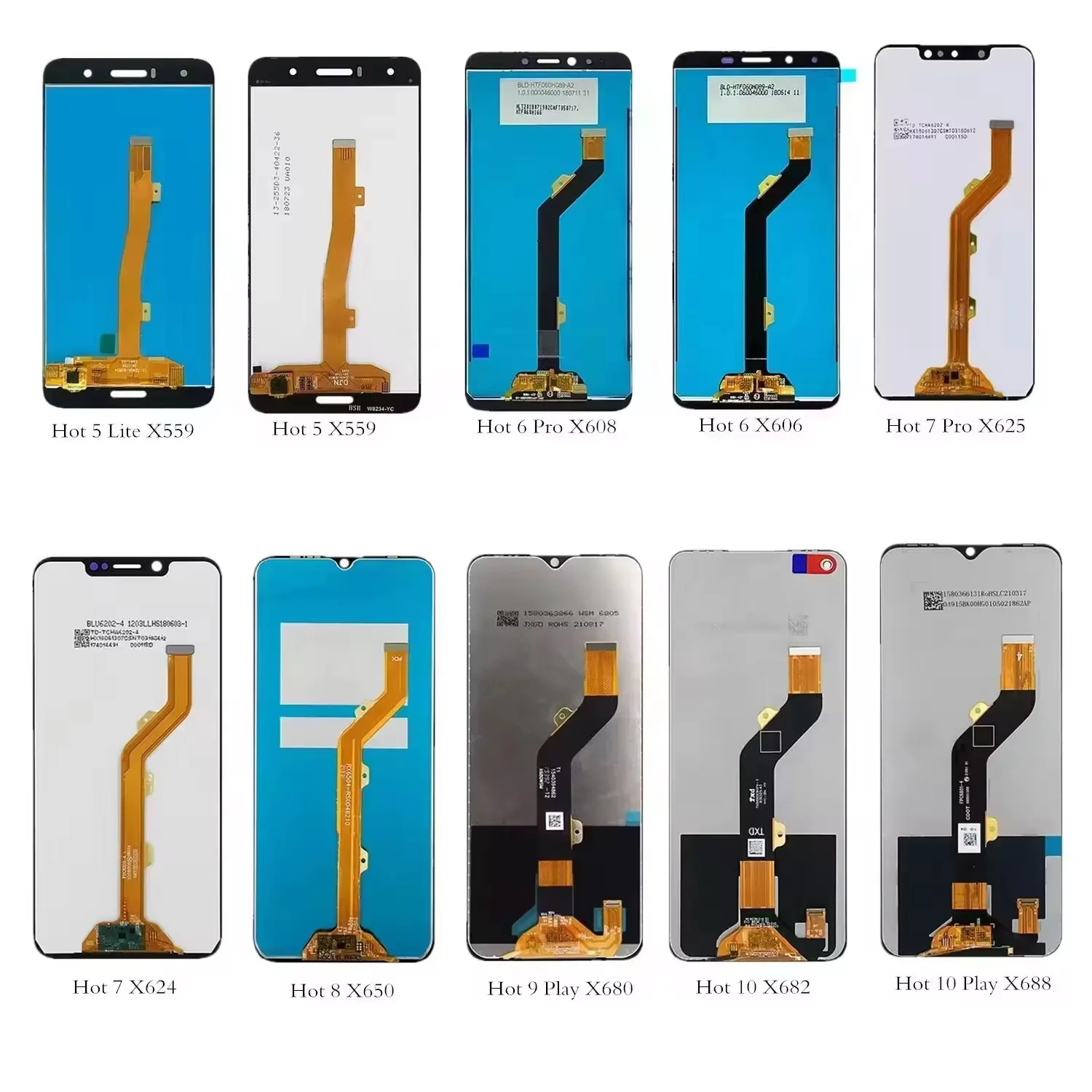 Infinix Spark/Hot/SMART Phone Screen Assembly LCD Display Touch Screen 5G/8 Plus Compatible with Motorola Realme Cell Phones Pack of 2 - Image 2