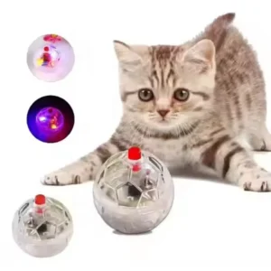 Best-Selling Cat Interactive & Movement Toy Flashing Light-Up Plastic Ball Electronic & Rotating Cat Toy Pack of 10