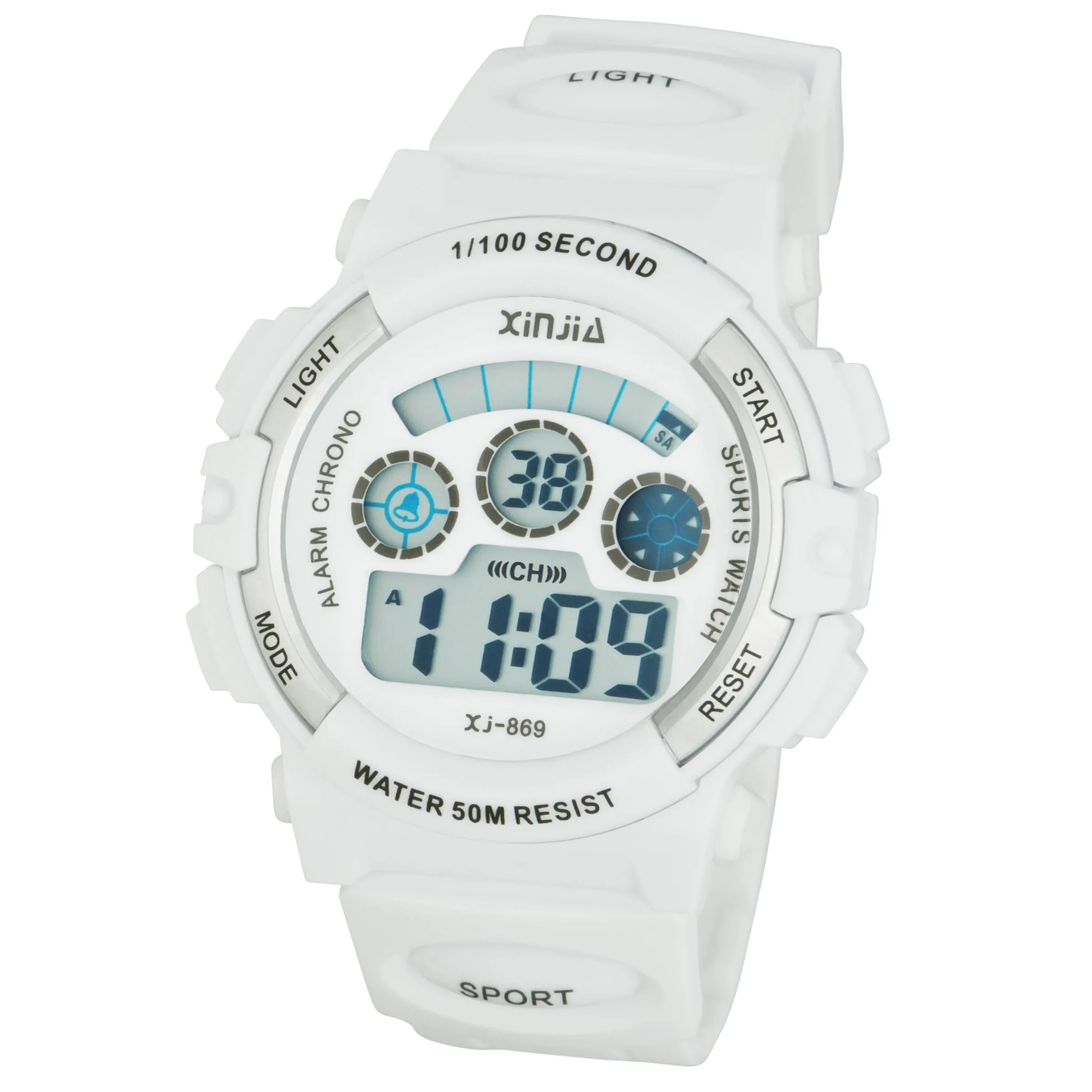 Xinjia 12 Colors Digital Stop Watch Oem Waterproof Digital Wristwatches Alarm Orologi Pack of 2 - Image 4