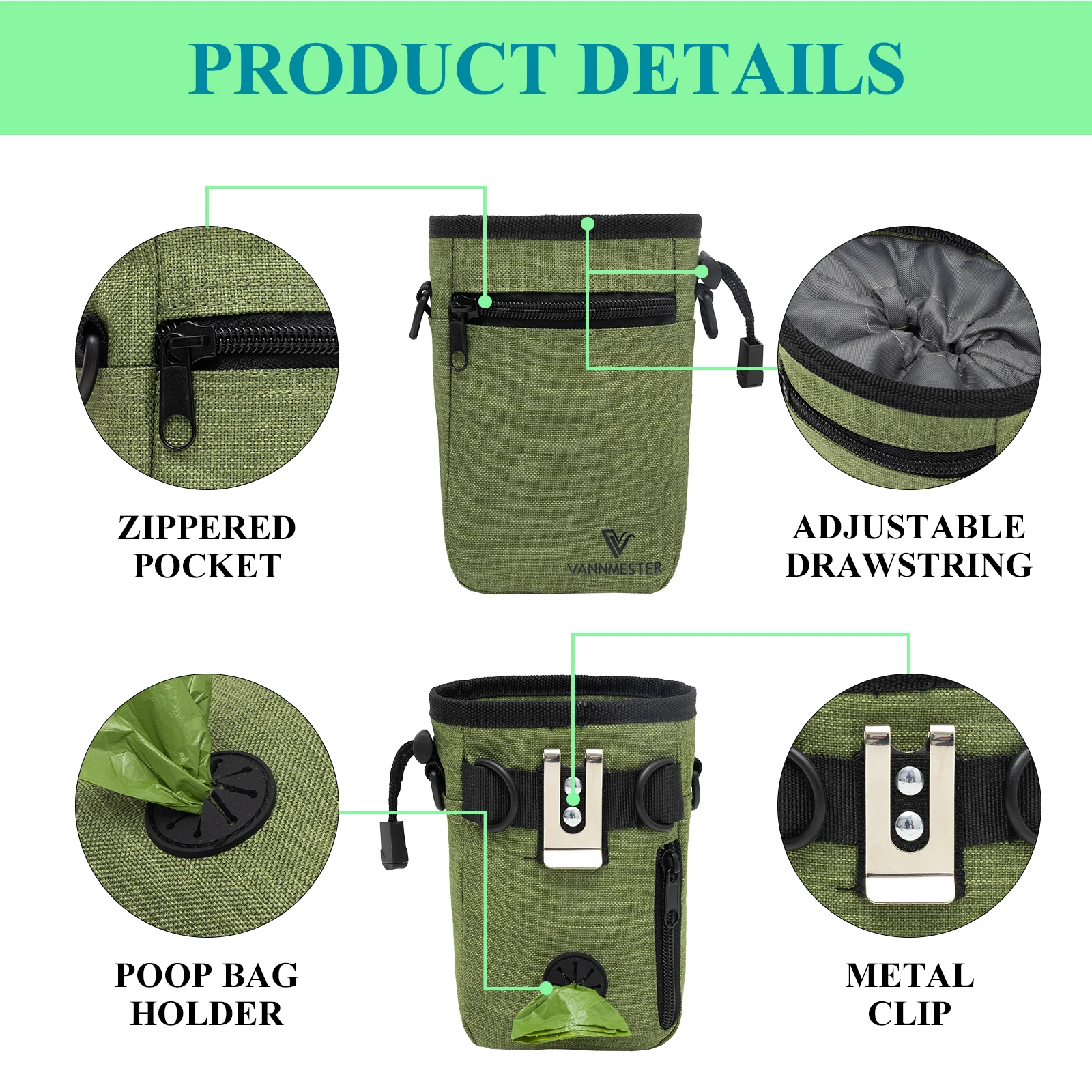 New Portable Pet Bag Adjustable Pet Dogs Waist Treat Bag Dog Treat Training Pouch Bag - Image 3