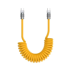 100W Spring Aluminum Alloy Fast Charging Data Cable for Android Double Type-C Connectors Pack of 50