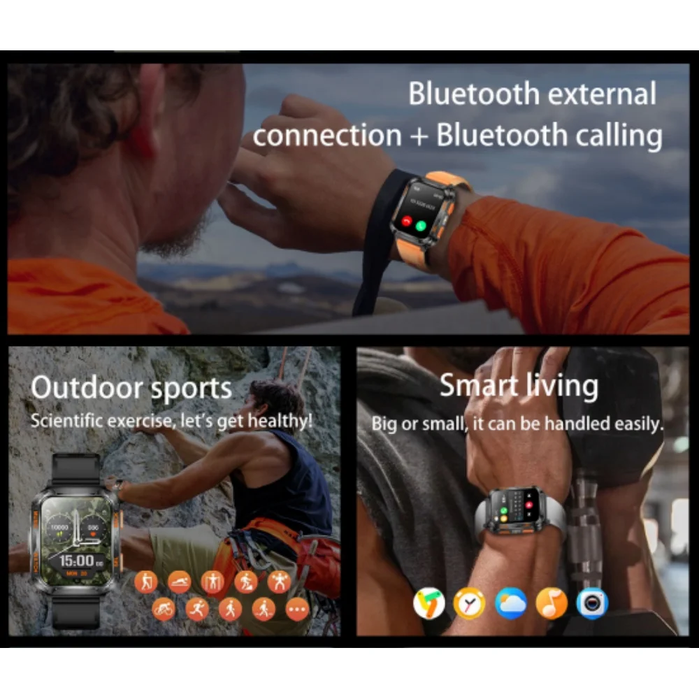 Outdoor Sports Smart Watch Supports Caching Music Locally Connecting to BT Earphones and Speakers 600mAh Big Battery - Image 3