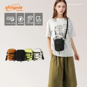 Unisex Women Men Shoulder Crossbody Sling Bags Canvas Fashion Portable Outdoor Sports Mobile Phone Bag Custom Logo Travel Daily Pack of 5